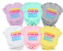 Load image into Gallery viewer, Sunrise Sunburn Sunset Repeat Shirt