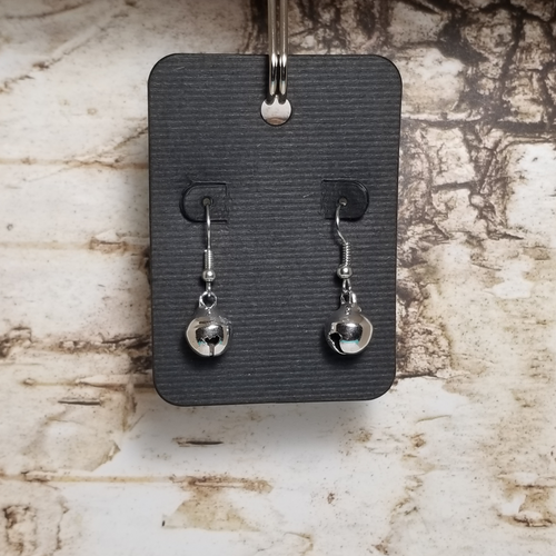 Silver bell earrings