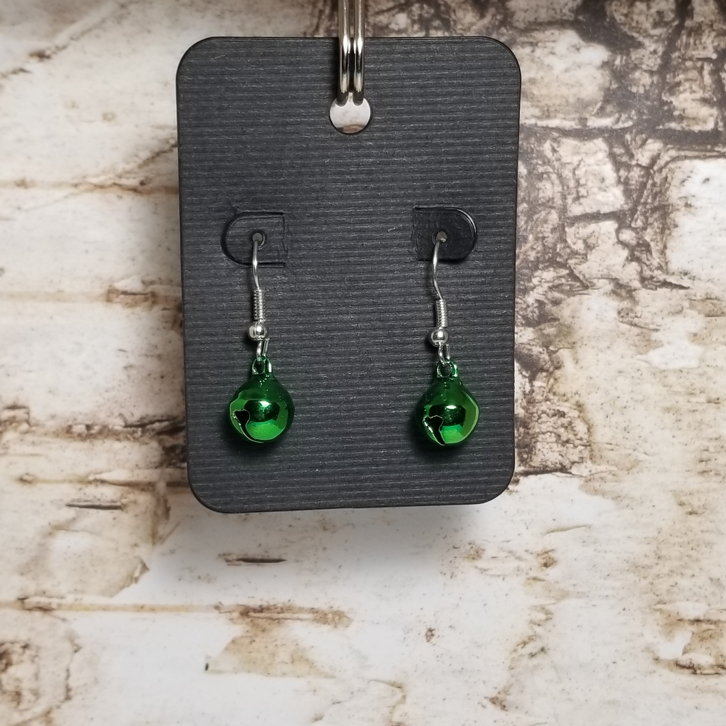Green bell earrings