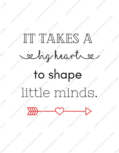 Digital File ONLY -  Big heart Teacher - PNG Download