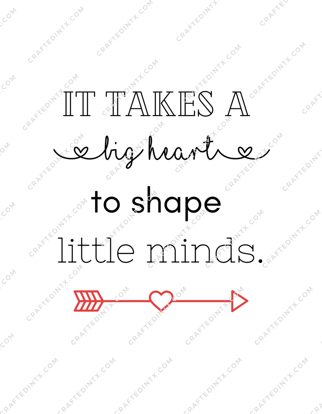 Digital File ONLY -  Big heart Teacher - PNG Download