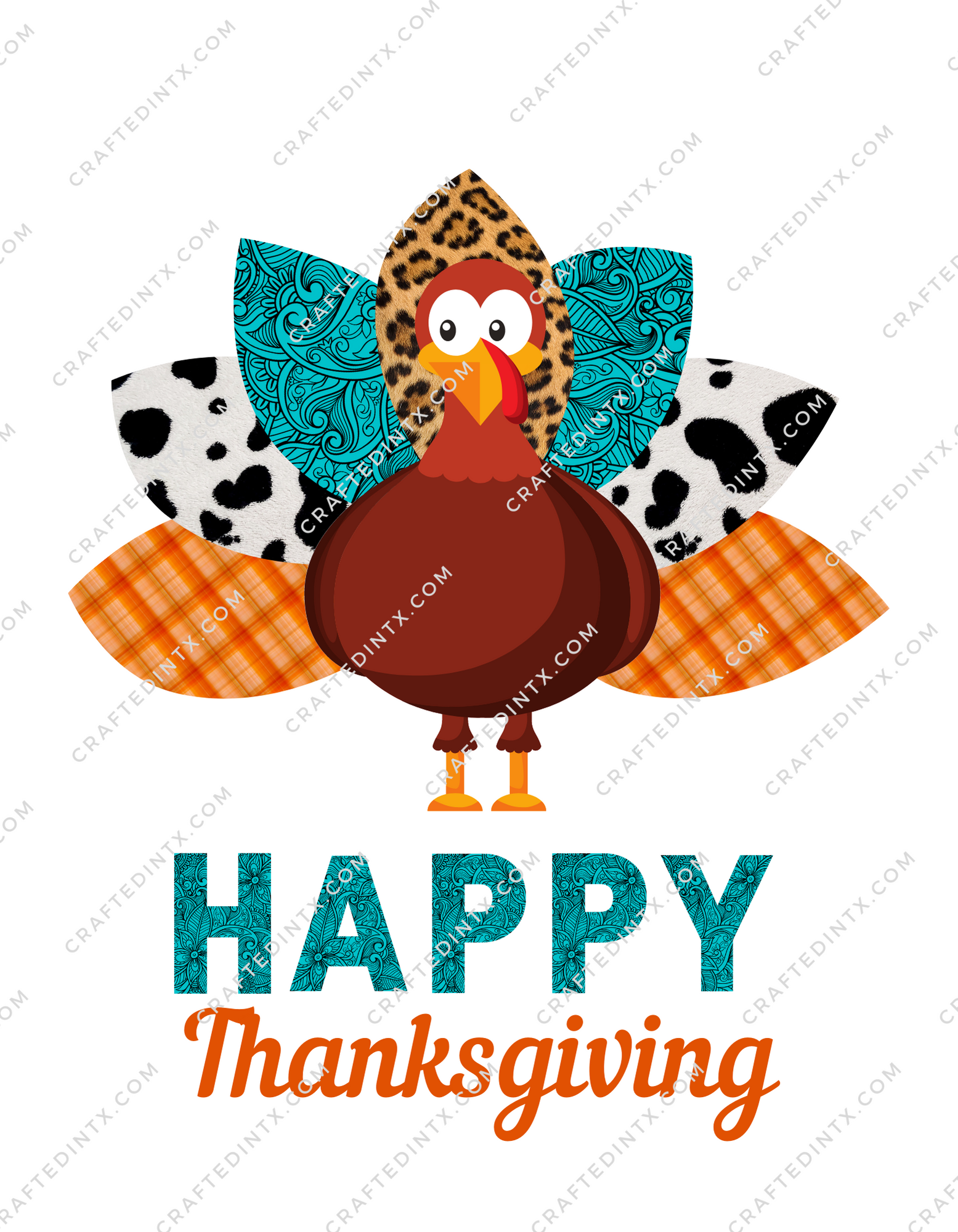 Digital File ONLY - Happy Thanksgiving - PNG Download – CraftedInTX, image size:1555x2000