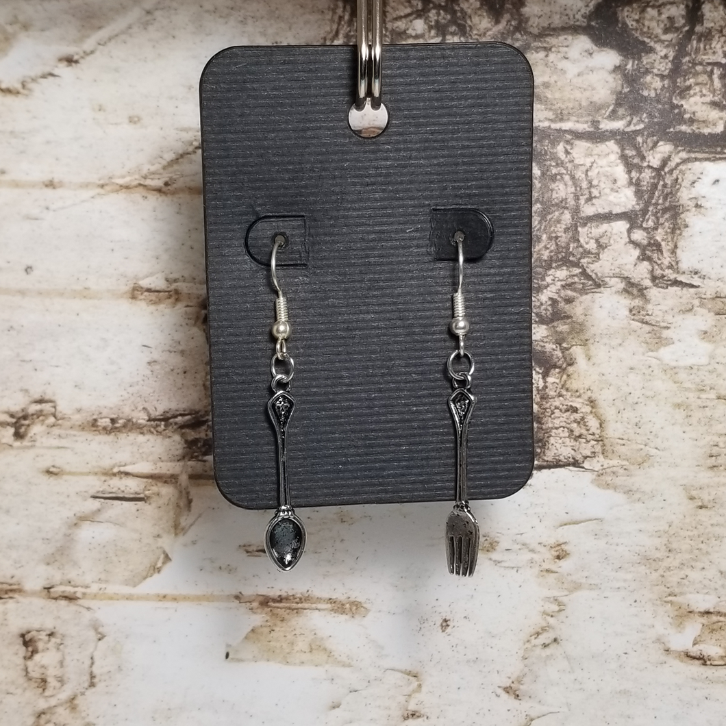 Silverware earrings