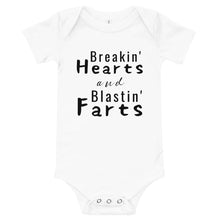 Load image into Gallery viewer, Breakin&#39; Hearts and Blastin&#39; Farts Onesie