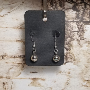 Miniature baseball earrings
