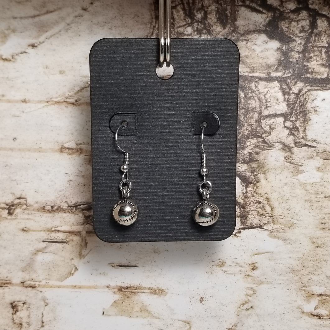 Miniature baseball earrings