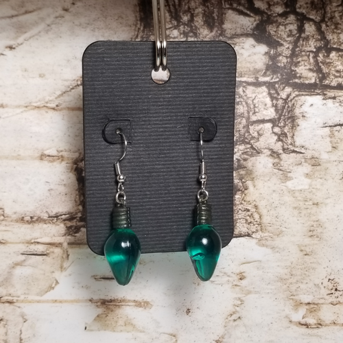 Green Christmas Bulb earrings